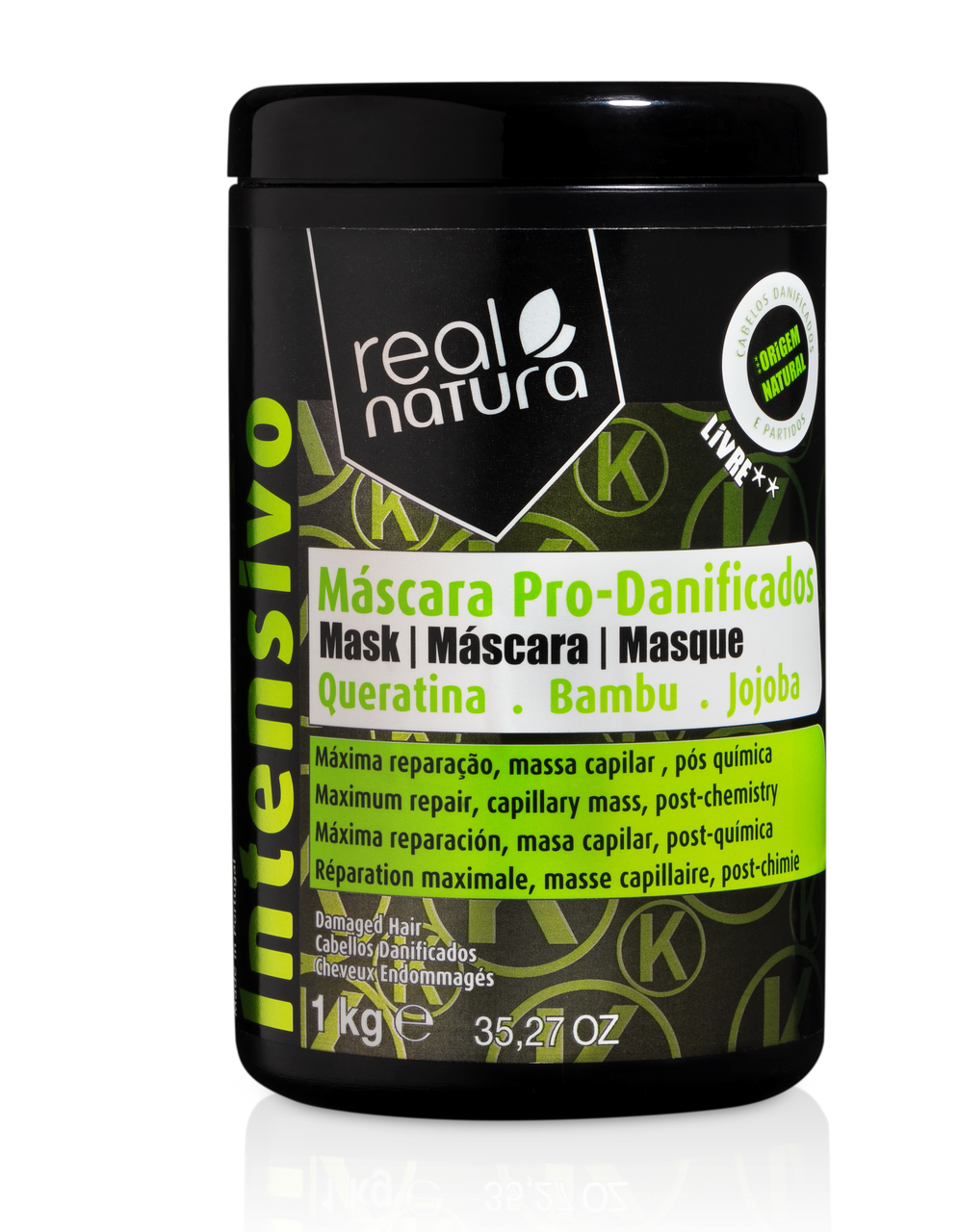 

Маска Real Natura Pro-Danificados Keratina для восстановления и уплотнения волос 1000 мл