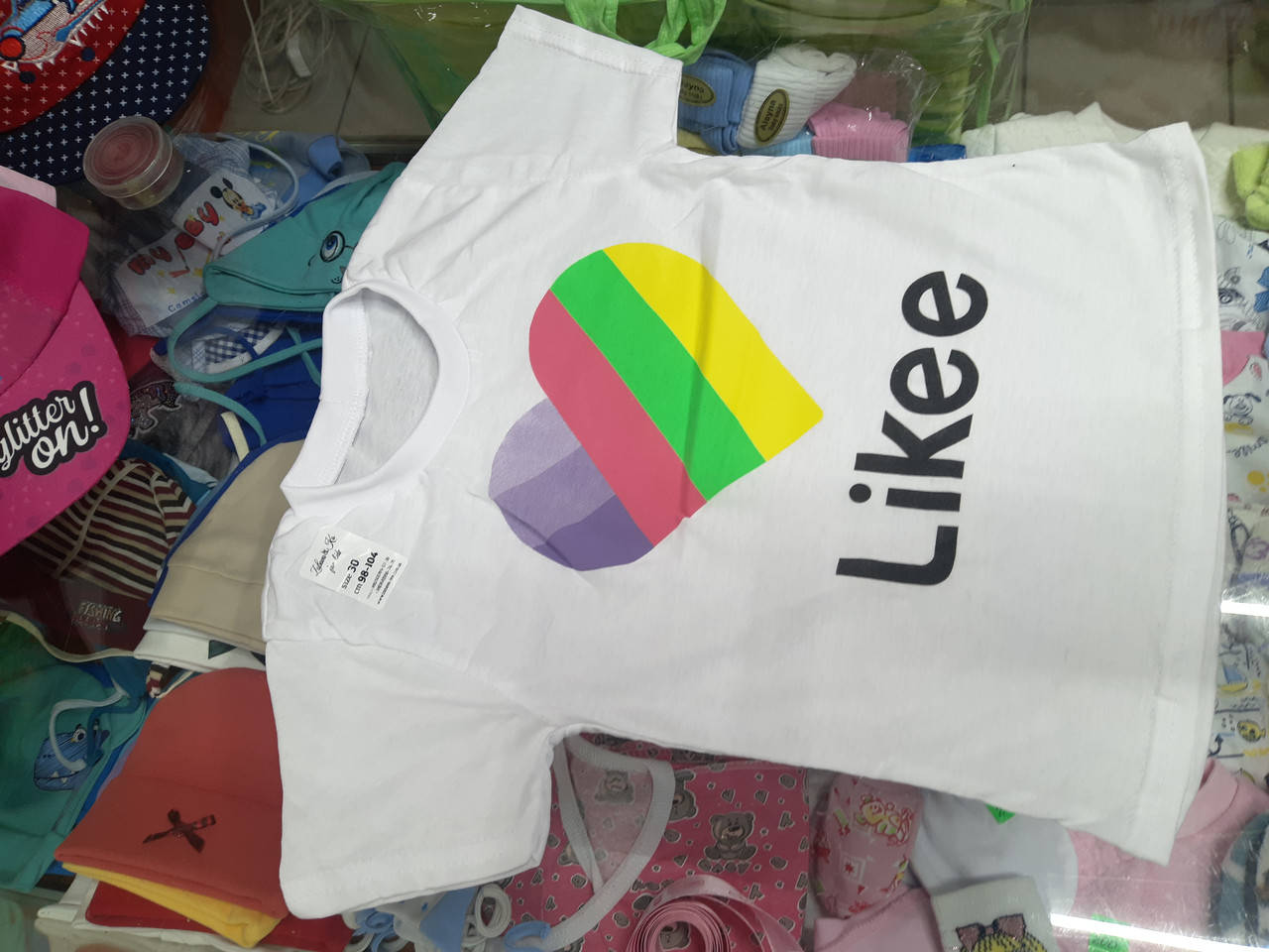 

Модная детская белая футболка likee р.98 104 110, Белый