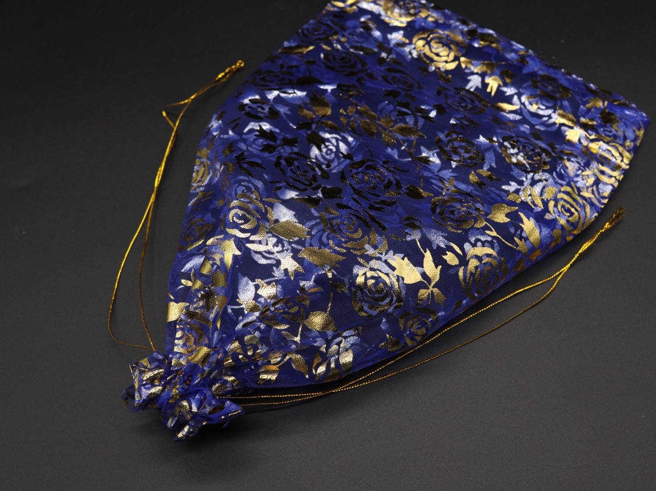 

Подарочные мешочки из органзы. Цвет синий. 20х30см