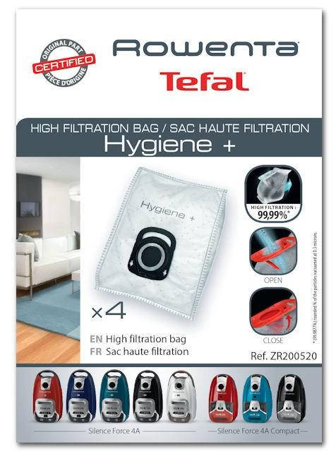 

Набор мешков (4шт) для пылесоса Rowenta ZR200520 ZR200540