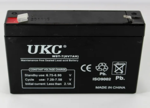 

Аккумулятор Battery 6V 7A UKC, гелиевый аккумулятор