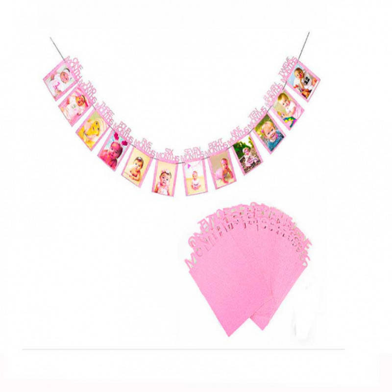 

Гирлянда для фото 12 месяцев розовая 90125