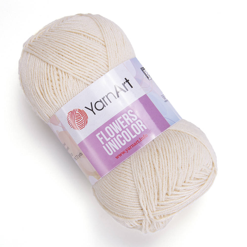

YarnArt Flowers Unicolor (ЯрнАрт Фловерс Униколор) № 731 молочный (Пряжа коттон, нитки для вязания)