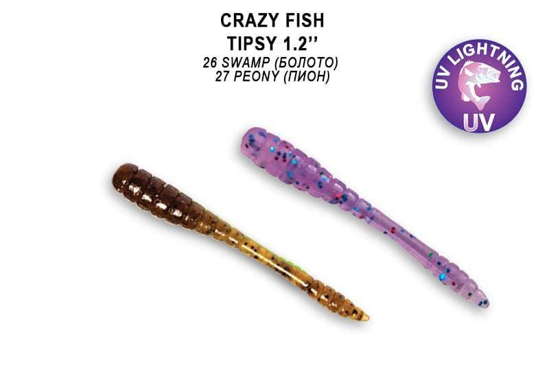 

Съедобный силикон Crazy Fish Tipsy 1,2" 69-30-26/27-6 кальмар
