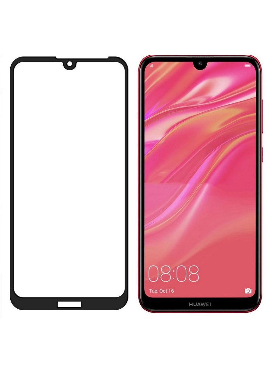 

Защитное стекло для Huawei Y5 / стекло защитное для хуавей ю5 / 3D стекло для huawei y5 2019 (full glue), Черный