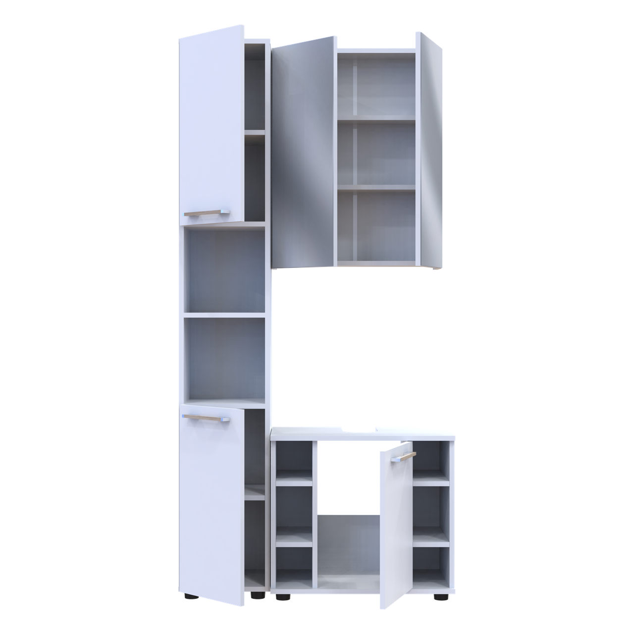 Комплект для ванної кімнати Doros Міра Білий ДСП 84х33х183.5 (41510133) 9