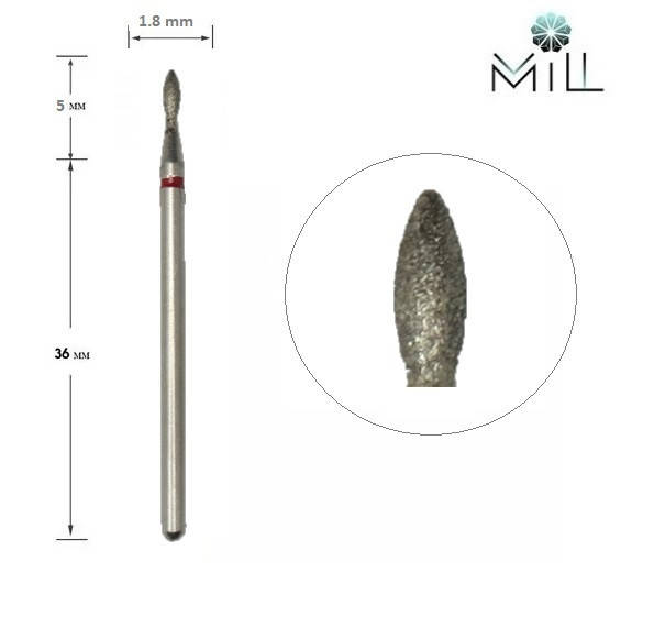 

Насадка алмазная Капля 1.8 мм красная Mill, Красный