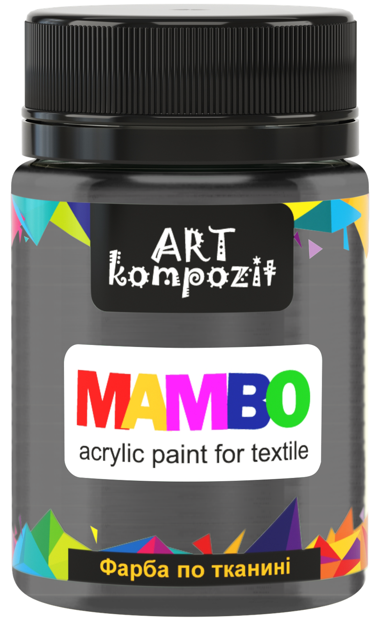 

Фарба по світлій та темній тканині ЧОРНА ПЕРЛИНА МЕТАЛІК, 50мл, MAMBO "ART Kompozit"