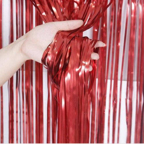 

Фольгована шторка червоний пастель 1,2*3метри, Красный