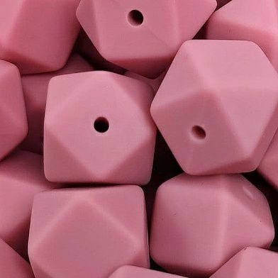 

Гексагон 14 мм бусина силиконовая Румянец (blush)