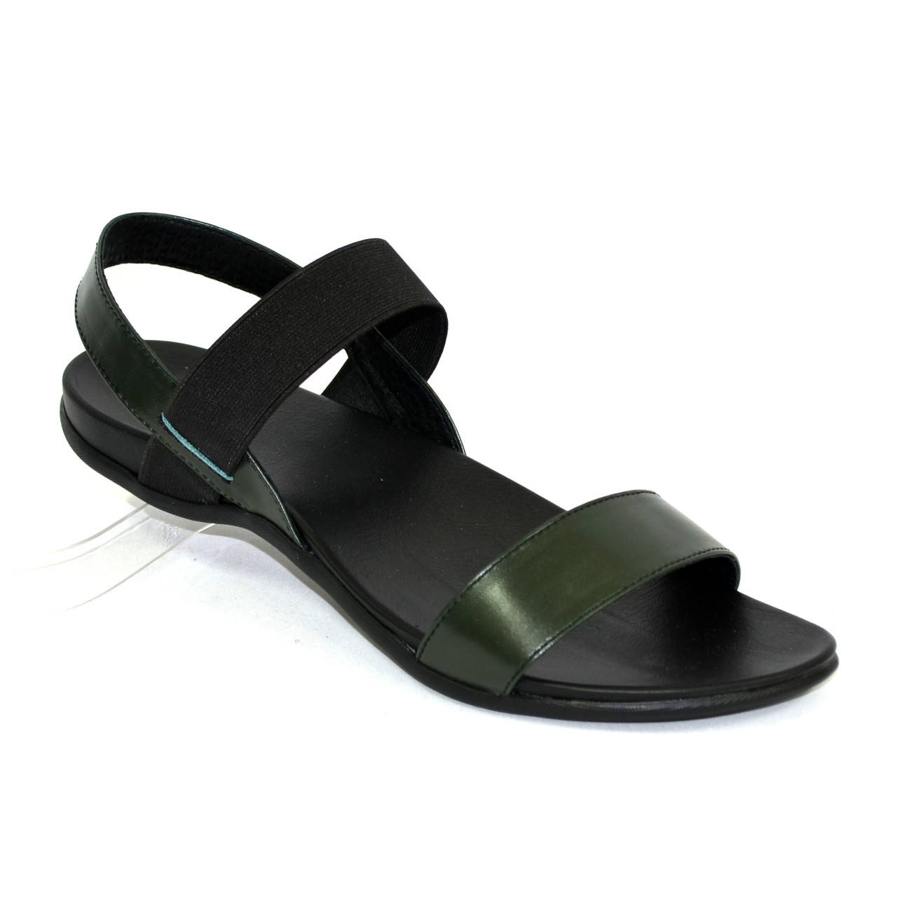 

Босоножки женские, из натуральной кожи зеленого цвета, на низком ходу