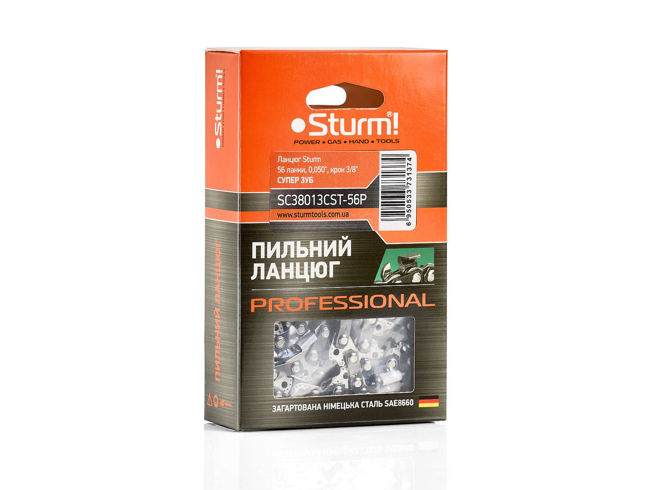 

Цепь для цепных пил (56 звена, 0,050", шаг 3/8", супер зуб) Sturm SC38013CST-56P