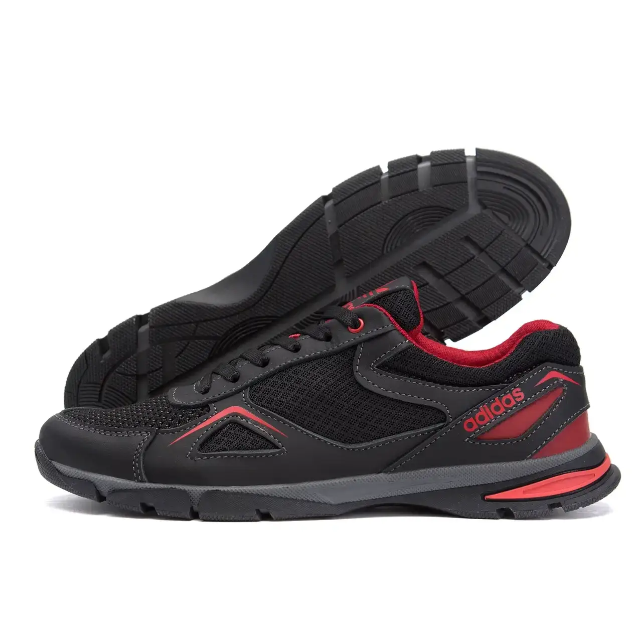 

Мужские летние кроссовки сетка черные Adidas Tech Flex 42, Черный