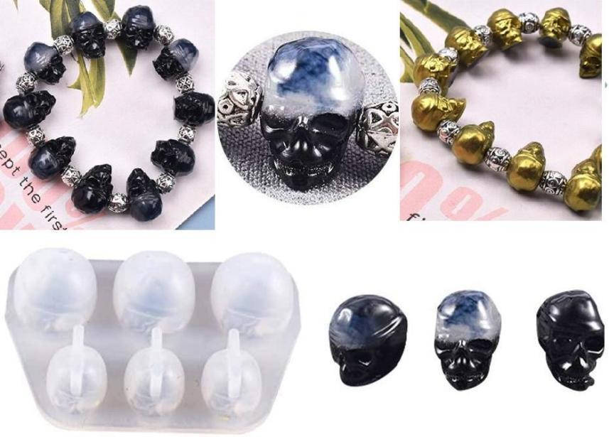 

Молд силиконовый Череп 6 шт 5,8х4,4х1,8 см форма для заливки