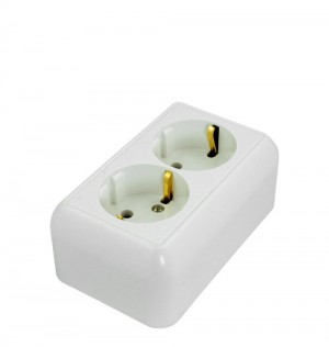 

Розетка евро РА16-У01 2-местная