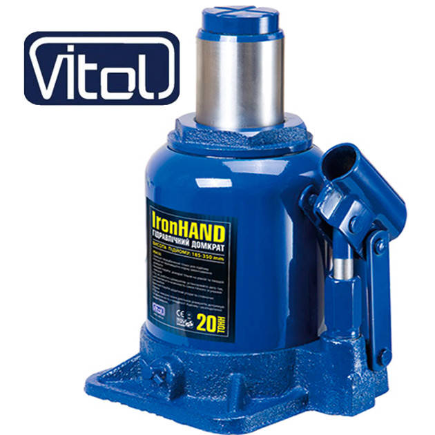 

Домкрат бутылочный 20 т Vitol ДБ-20002H