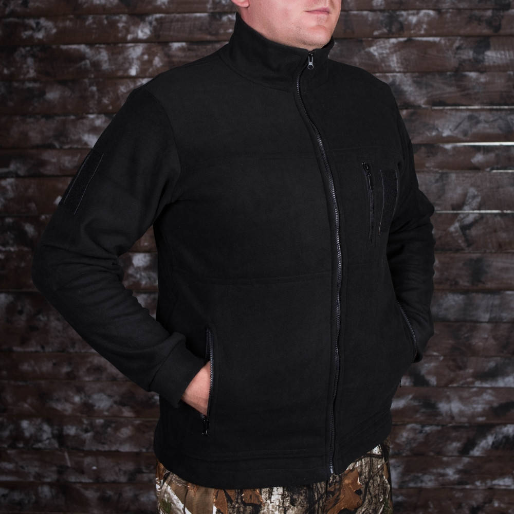 

Кофта флисовая UkrCamo 46-58р с липучками черная