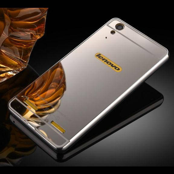 

Чехол бампер для Lenovo K3 / K30/ k30-t / A6000 / A6010 металлический зеркальный (серебристый), Золотистый