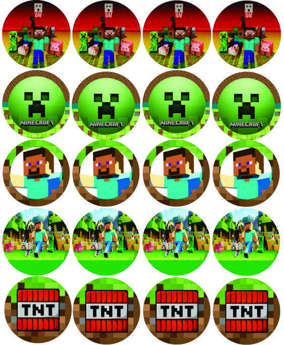 

Картинка вафельная/сахарная Майнкрафт капкейки