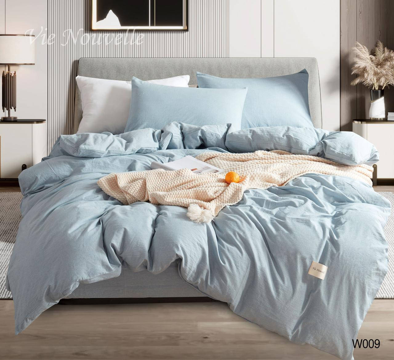 

Постельное белье семейное Vie Nouvelle Washed cotton вареный хлопок 155х210 W9F