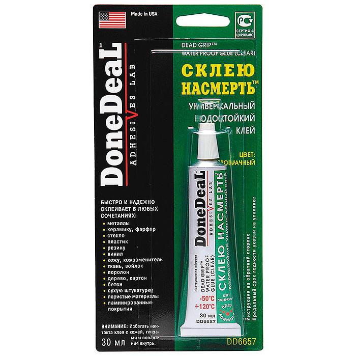 

Клей Done Deal Water Proof Glue водостойкий 30мл прозрачный