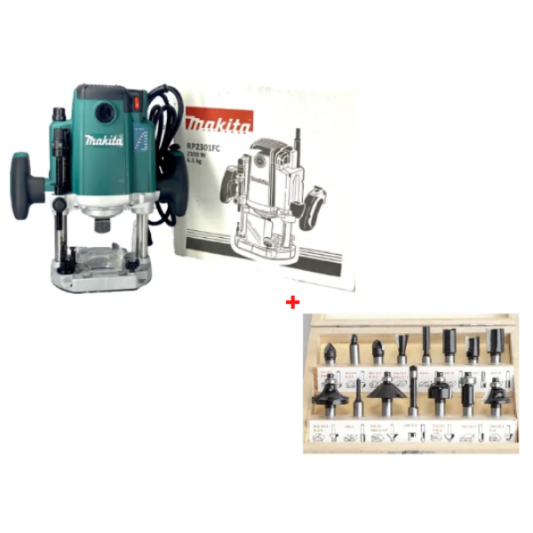 

Фрезер Makita RP 2301 FC цанга 8, 12 мм : 2100 Вт | Регулировка оборотов + набор фрез 12 шт