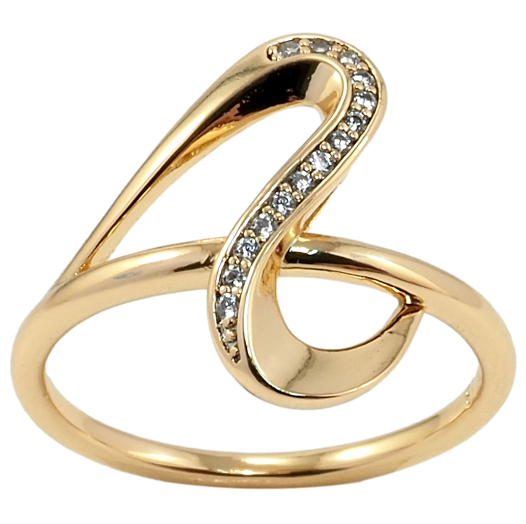 

Кольцо Xuping Позолота 18K "Завиток" р.17,17.5,18,18.5