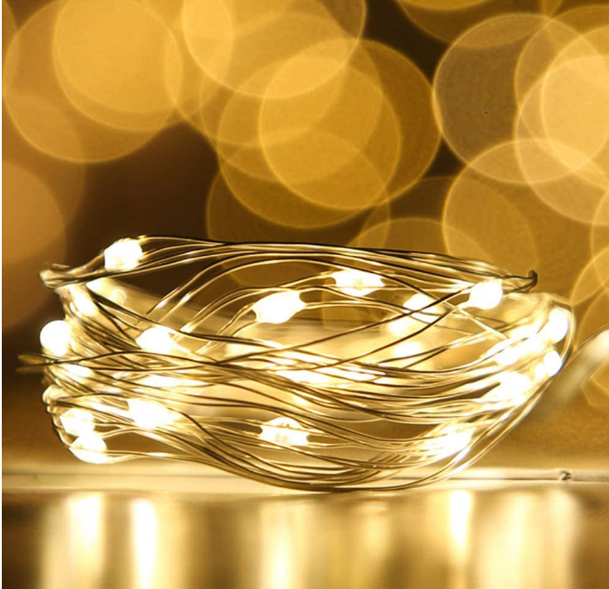 

Светодиодная Гирлянда Капля Росы LTL 2м 20led на батарейках теплая Warm Gold