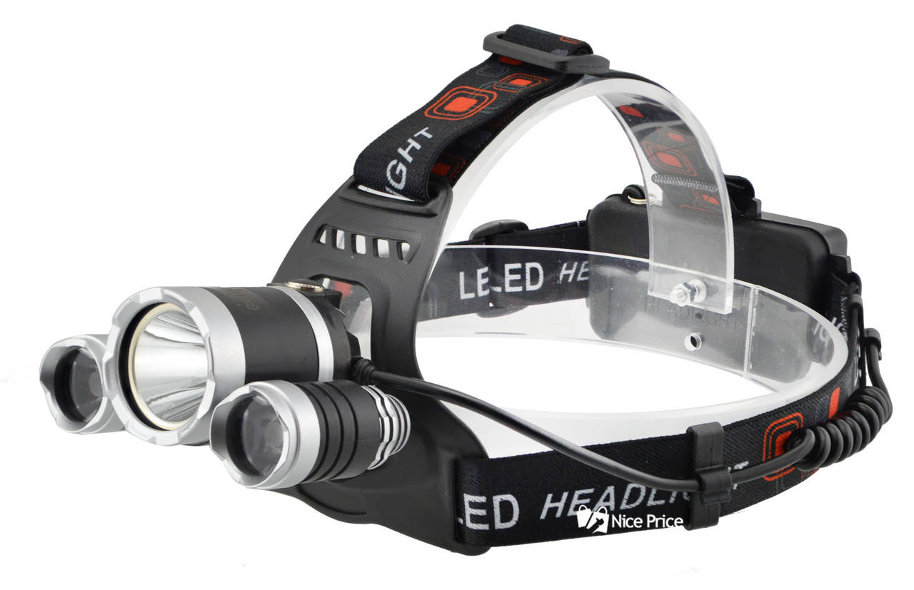 

Налобный фонарь COP RJ-3000 (Cree T6+2Q5, 1600 люмен, 4 режима работы, 2x18650) (3601), Черный