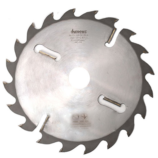 Пила дискова ІНТЕКС 800x50x24+8 з напайними пластинками ВК-8 і розклинювальними ножами.