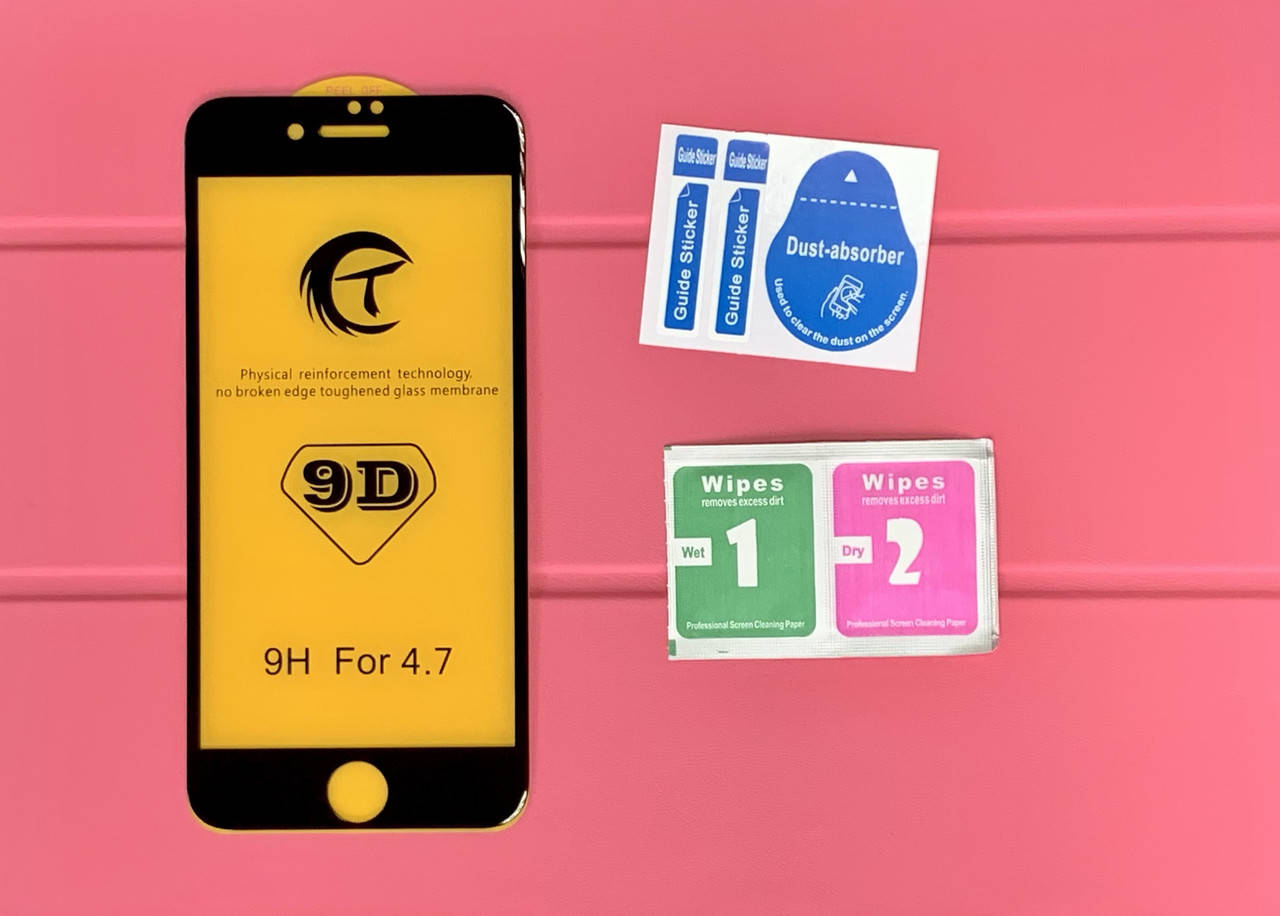 

Защитное Стекло для iPhone 7/ 8 / Se2020 9D (T) на Айфон 7/ 8/ Се 2020 9Д (Т) - Черное, Прозрачный