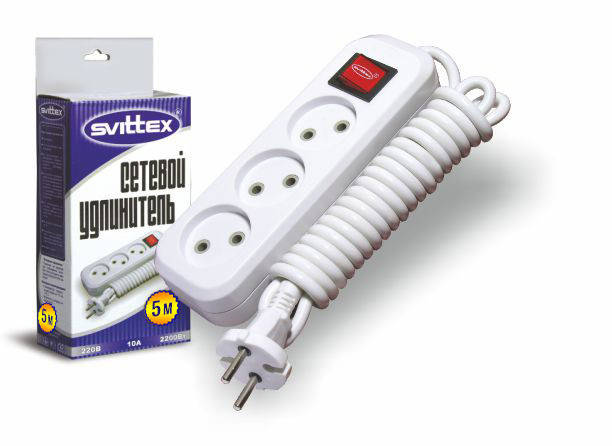 

Удлинитель 5м "SVITTEX" 2200Вт 220В 10А (выключатель)