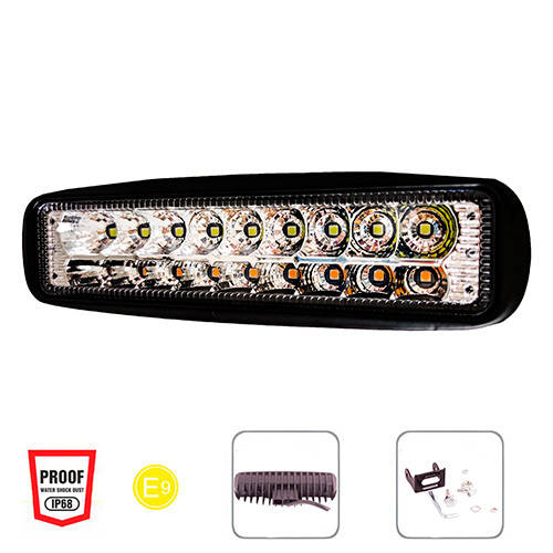 

LED-фара с поворотами - WLP-20RT2 SPOT 10Led*2W 10Led*1W (158*43*57)/10-30V/20W+10W/6000K/с ф, Черный