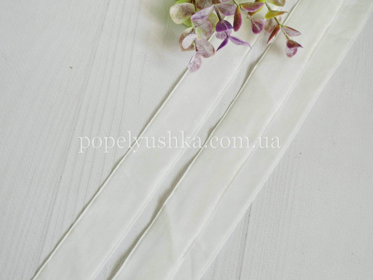 

Лента бархатная 2,5 см белая