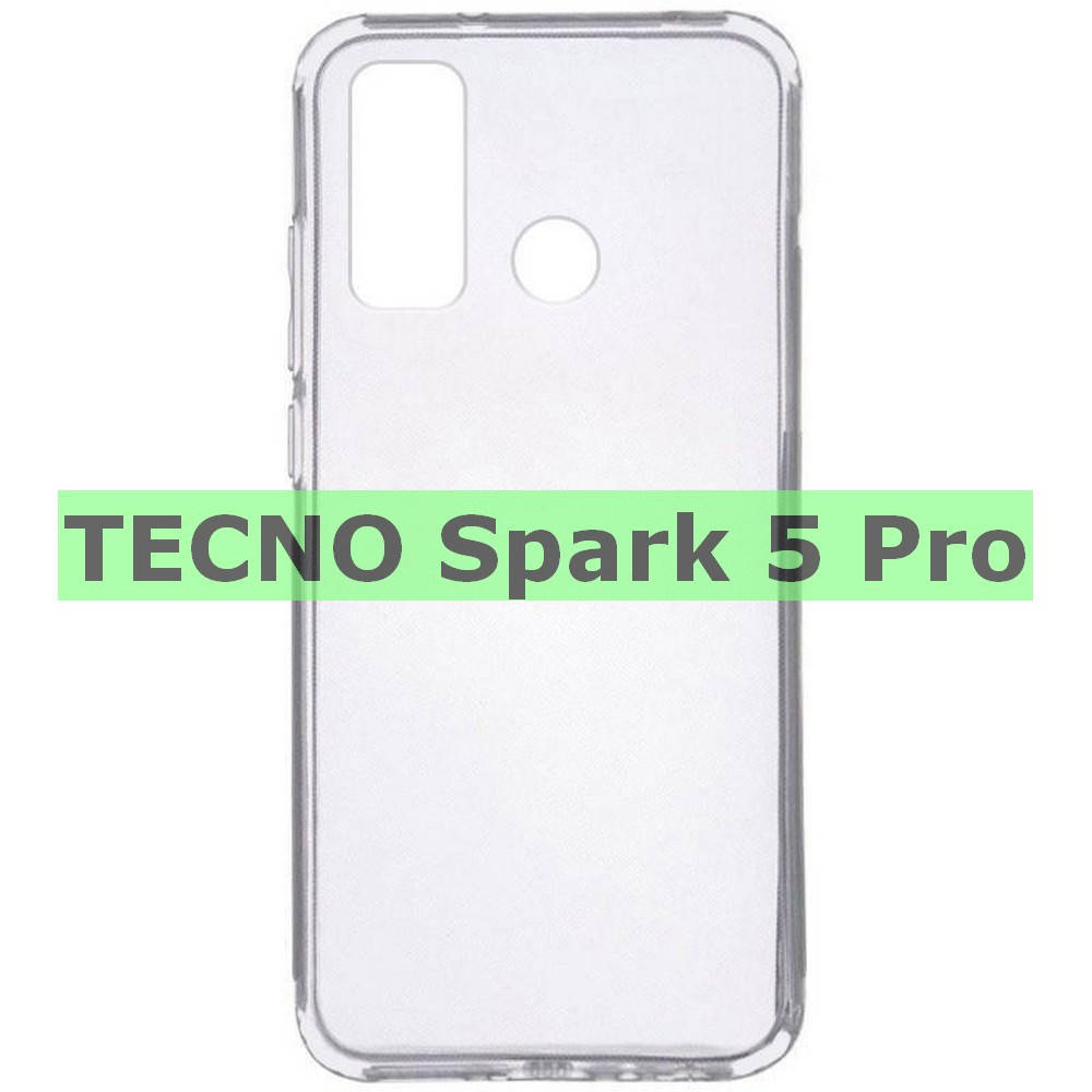 

Прозрачный чехол на TECNO Spark 5 Pro (тпу чехол прозрачный на Техно Спарк 5 Про ) |1,5 mm|