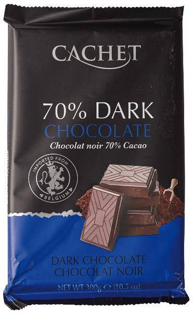 

Черный шоколад Cachet №45 70%, 300г 12шт/ящ