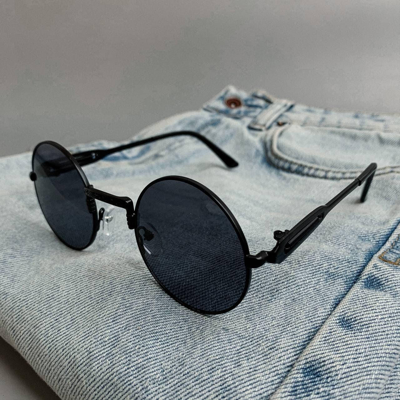 

Мужские стильные солнцезащитные очки в стиле ретро/ черные линзы, Черный