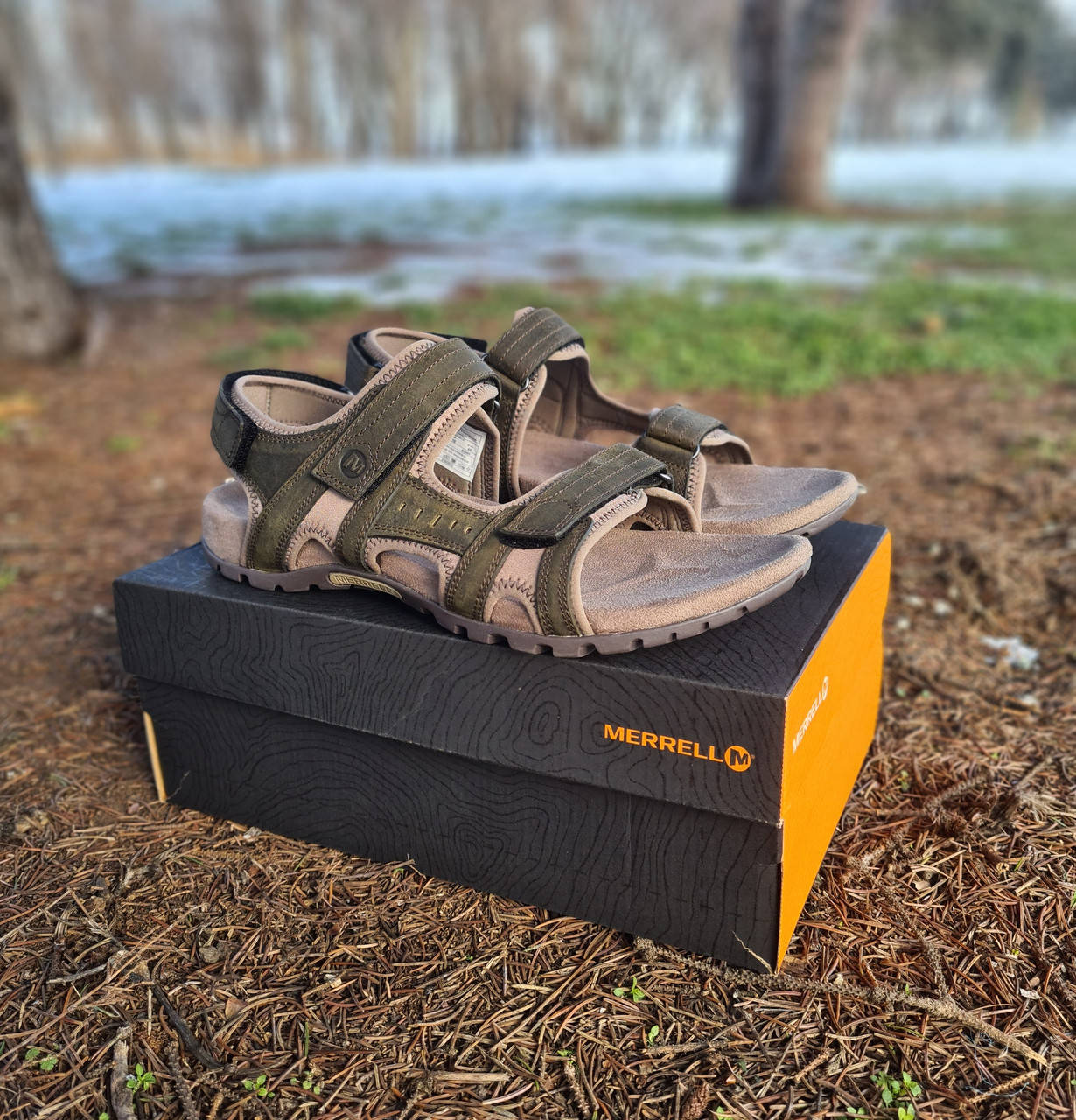 

Мужские сандалии Merrell Sandspur Lee Backstrap оригинал. Натуральная кожа. 40, Оливковый