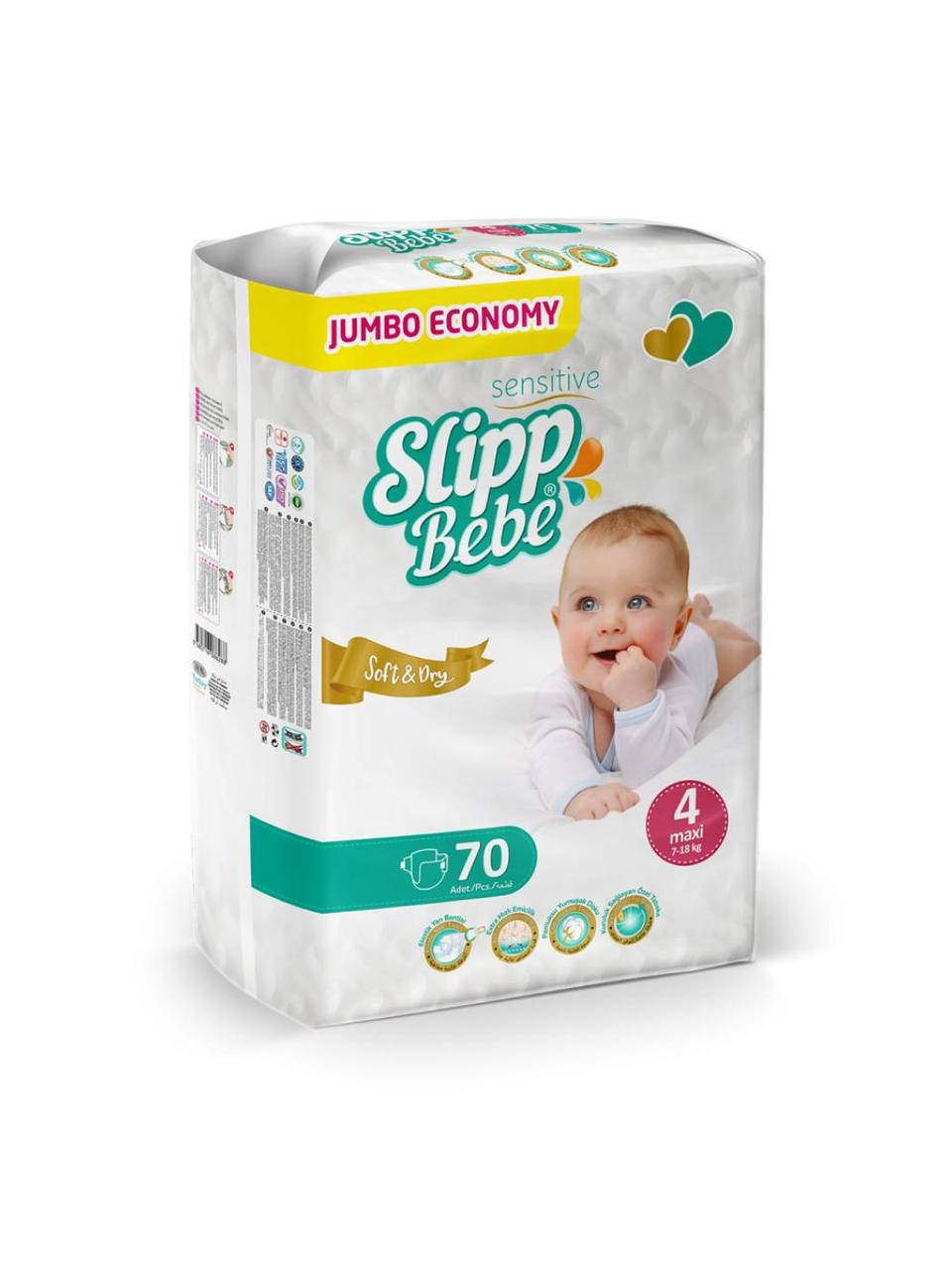 

Підгузники Slipp Bebe Jumbo Maxi №4 7 - 18 кг 70 шт
