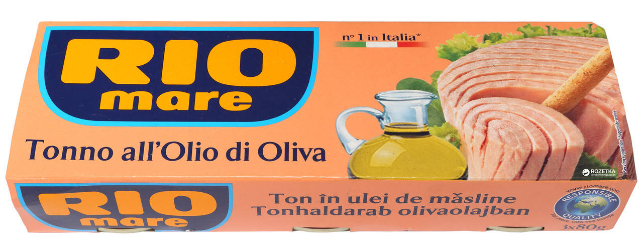 

Тунец Rio Mare Olio di Oliva 3 шт 320 г