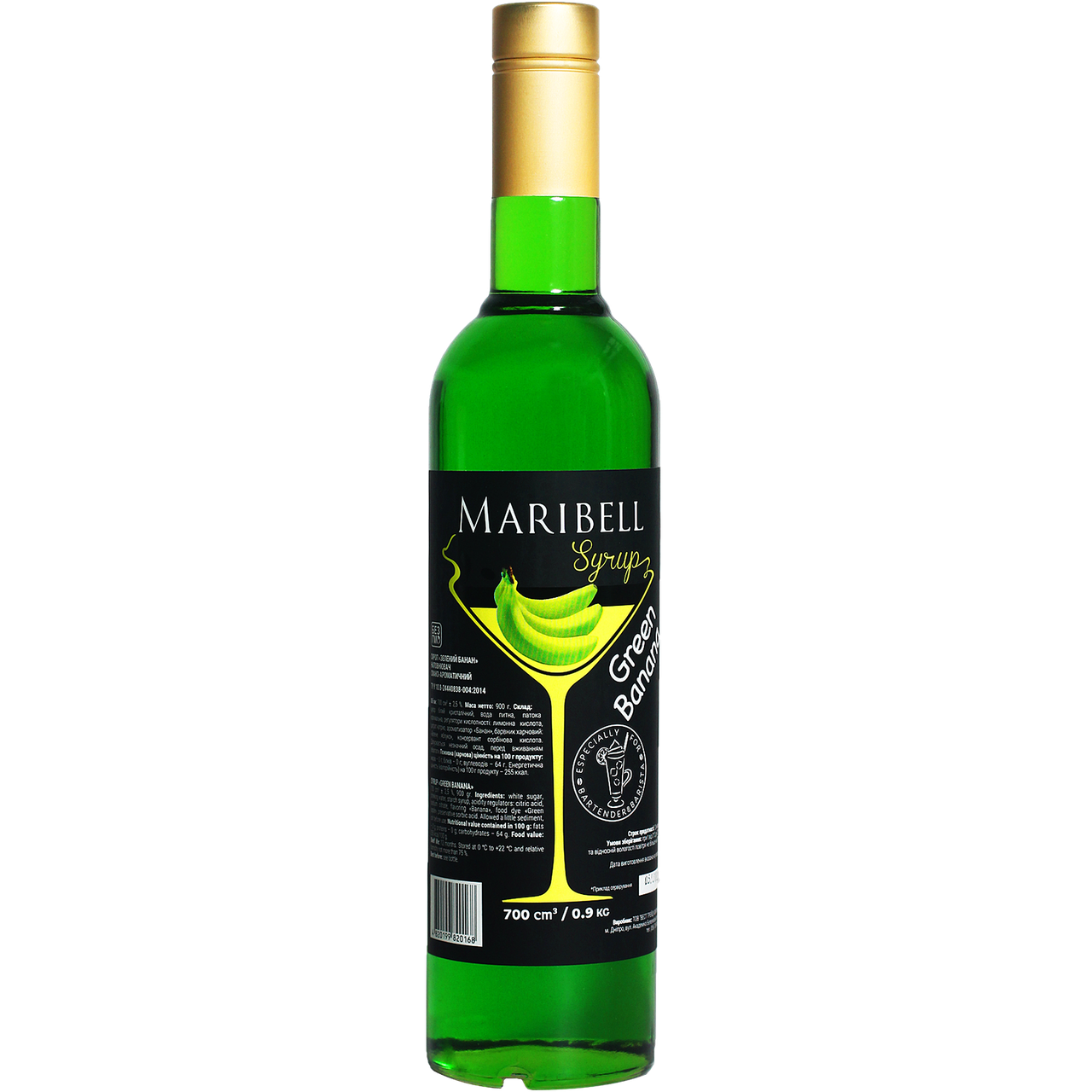 

Сироп коктейльный «Зеленый банан» MARIBELL 700 мл