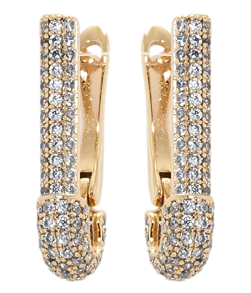 

Серьги Xuping Позолота 18K английский замок "Булавки инкрустация цирконием"