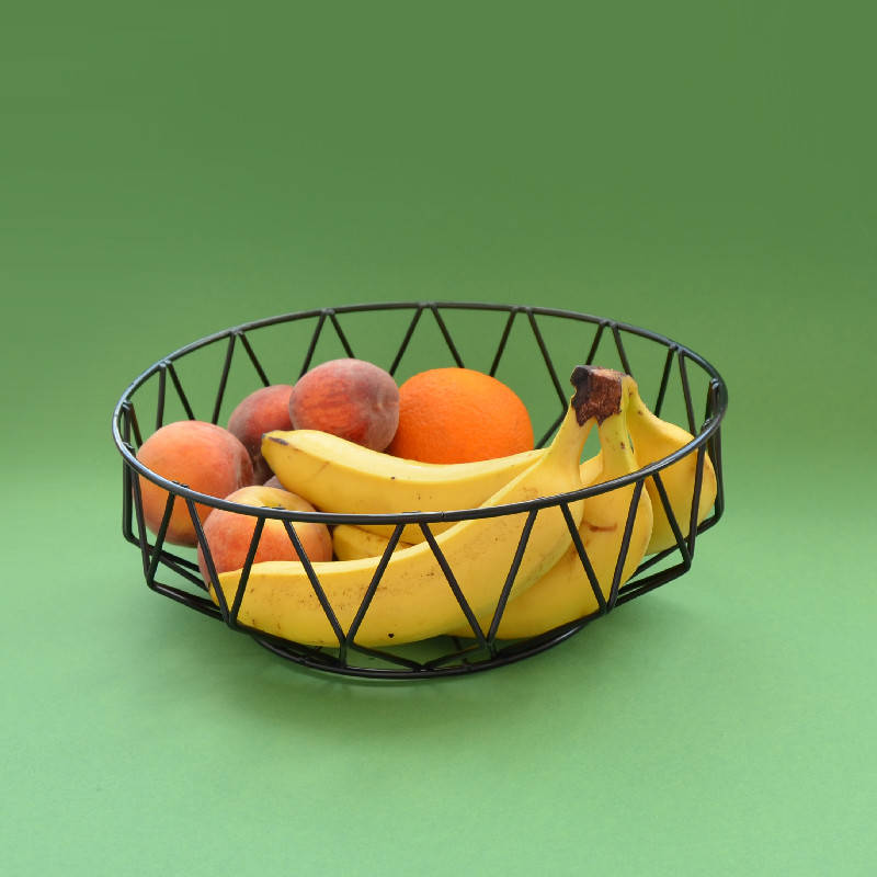 

Фруктовница Корзина для фруктов металлическая Ваза для фруктов "Ромб" 27х10 см, черный