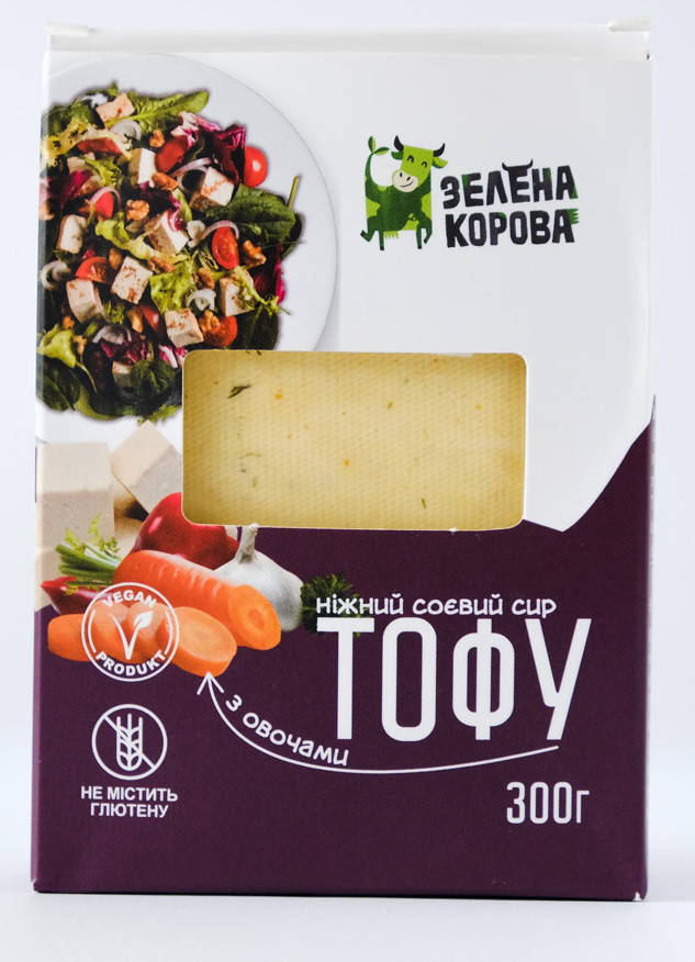 

Растительный сыр тофу с овощами, 300 г, Зеленая корова