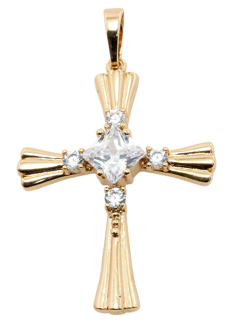 

Кулон Xuping Позолота 18K "Декоративный Крест с цирконием" для цепочки до 5мм