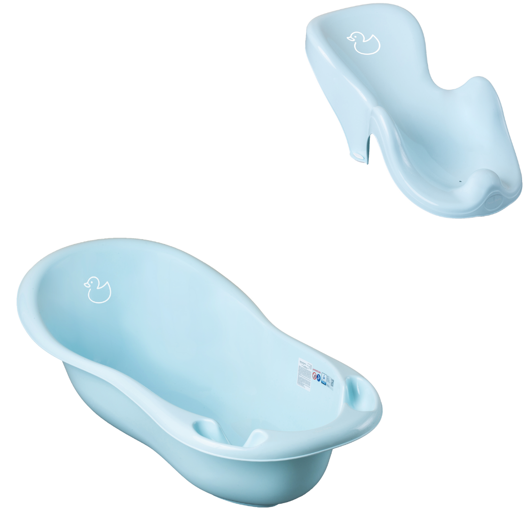 

Комплект 2 единицы, ванночка большая 102 см, горка для купания "Уточки", Голубой