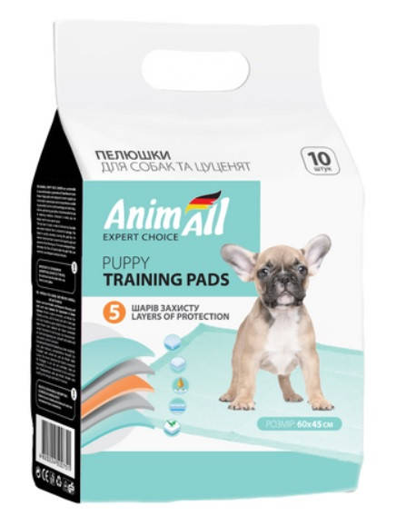 

Пеленки AnimAll Puppy Training Pads для собак и щенков, 60 х 45 см, 10 штук