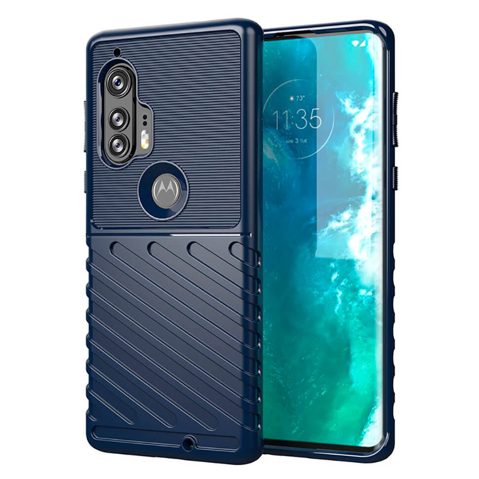 

Чехол Lenuo Thunder для Motorola Edge Plus Navy Blue, Темно-синий