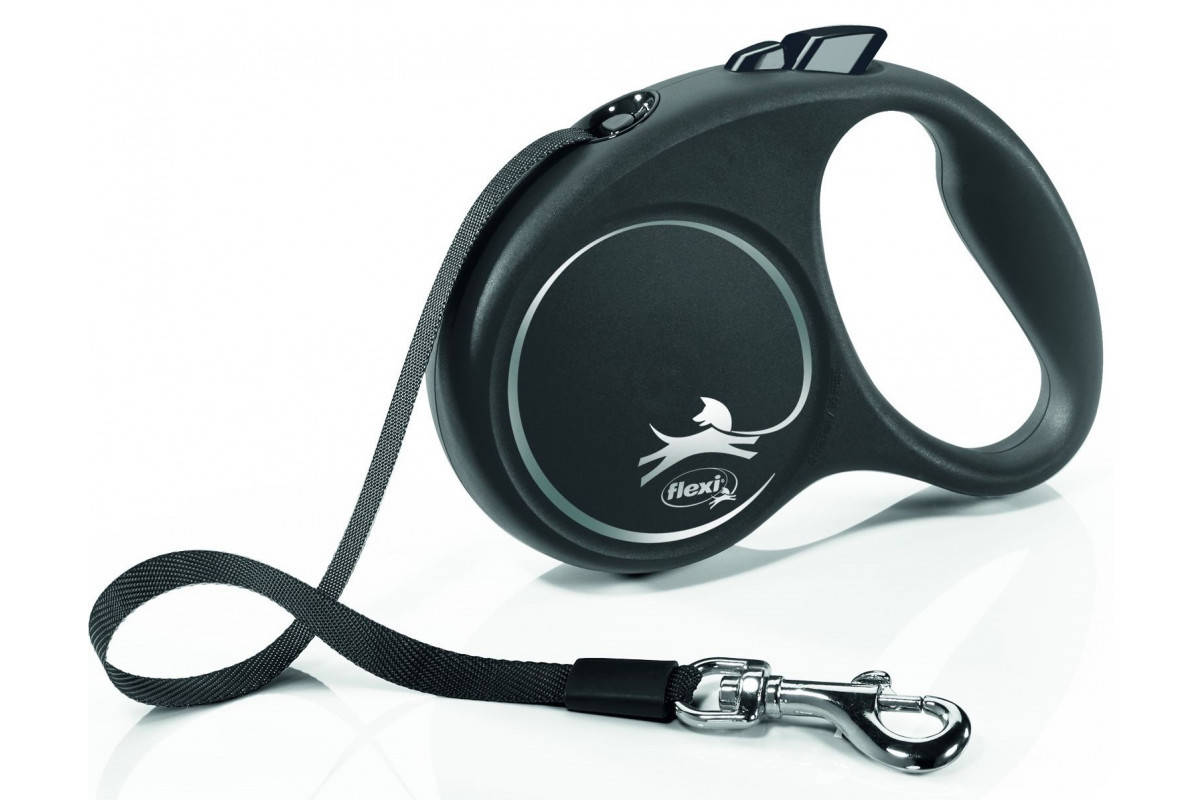 

Flexi "BLACK DESIGN" S поводок-рулетка ( 5м, до 15кг, лента ) черный