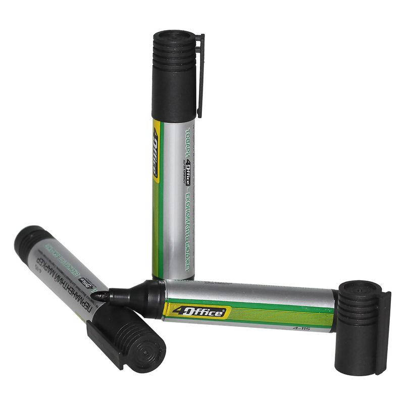 

Маркер перманентный круглый черный 1-3 мм 4Office